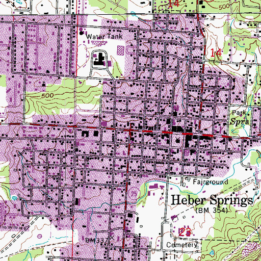 Topographic Map of Estelle Hospital (historical), AR