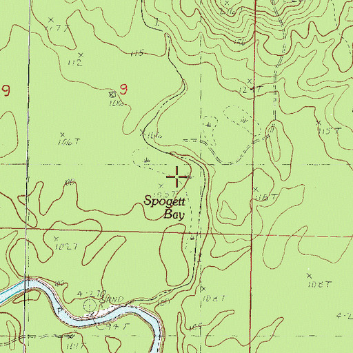Topographic Map of Spogett Bay, MS