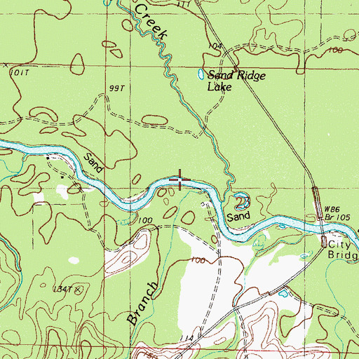 Topographic Map of Spring Branch, MS