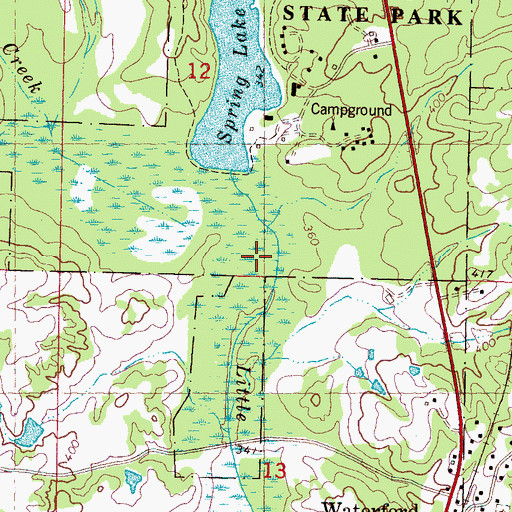 Topographic Map of Wall Doxey State Park, MS