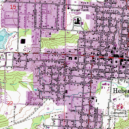 Topographic Map of First Assembly of God Church, AR