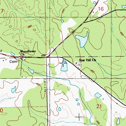 Topographic Map of Star Hill Church, MS