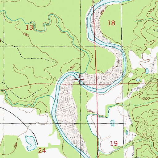 Topographic Map of Steep Hill Creek, MS
