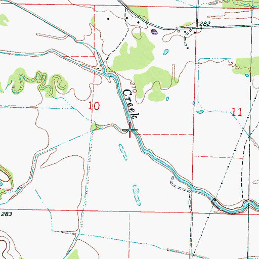 Topographic Map of Sugar Run, MS