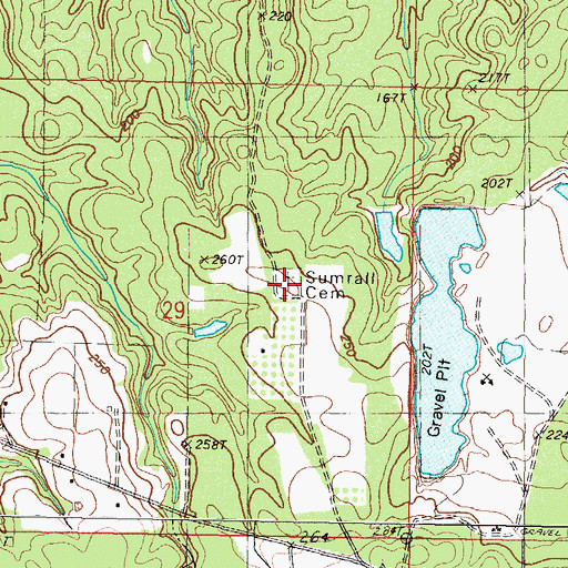 Topographic Map of Sumrall Cemetery, MS