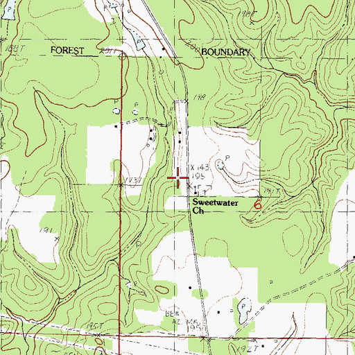 Topographic Map of Sweetwater Church, MS
