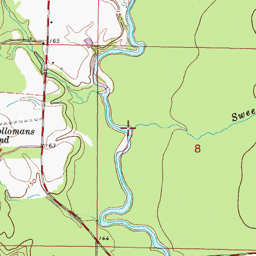 Topographic Map of Sweetwater Creek, MS