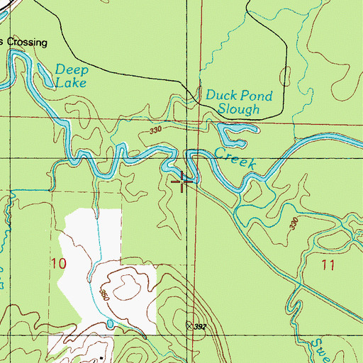 Topographic Map of Sweetwater Creek, MS