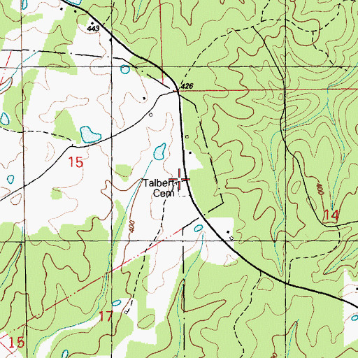 Topographic Map of Talbert Cemetery, MS