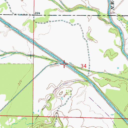 Topographic Map of Tallabinnela Creek, MS