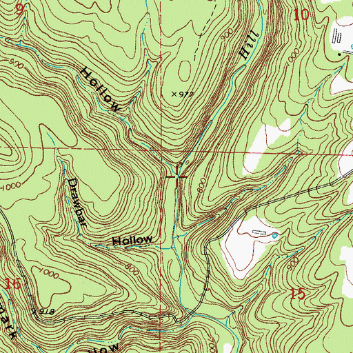 Topographic Map of Gum Spring Branch, AR