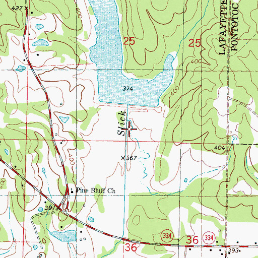 Topographic Map of Tan Branch, MS