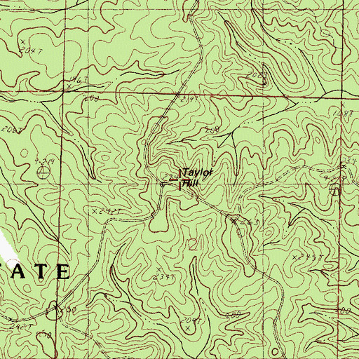 Topographic Map of Taylor Hill, MS