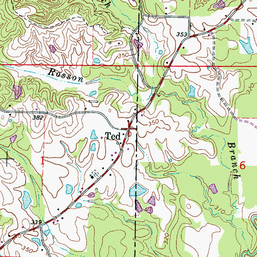 Topographic Map of Ted, MS