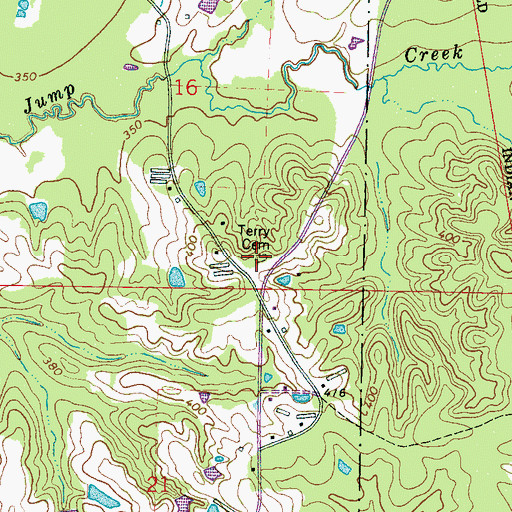 Topographic Map of Terry Cemetery, MS