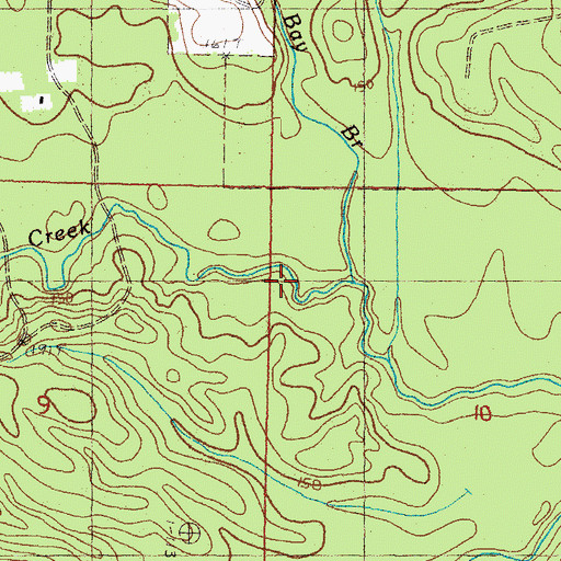 Topographic Map of Thomas Bay Branch, MS