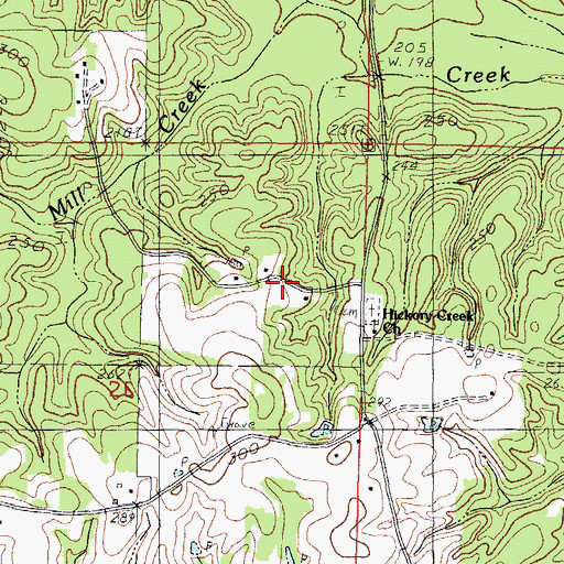 Topographic Map of Thomas School, MS