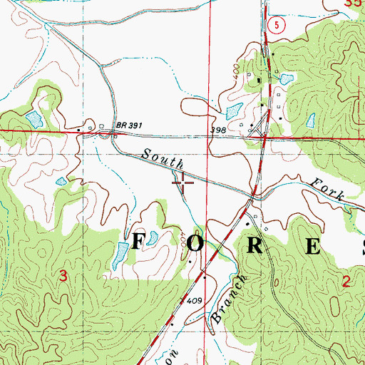 Topographic Map of Thompson Branch, MS