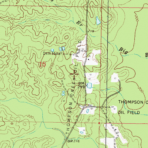 Topographic Map of Thompson Creek Oil Field, MS