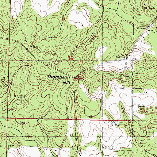 Topographic Map of Thompson Hill, MS