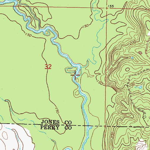 Topographic Map of Tiger Creek, MS