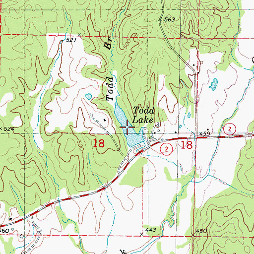 Topographic Map of Todd Lake, MS
