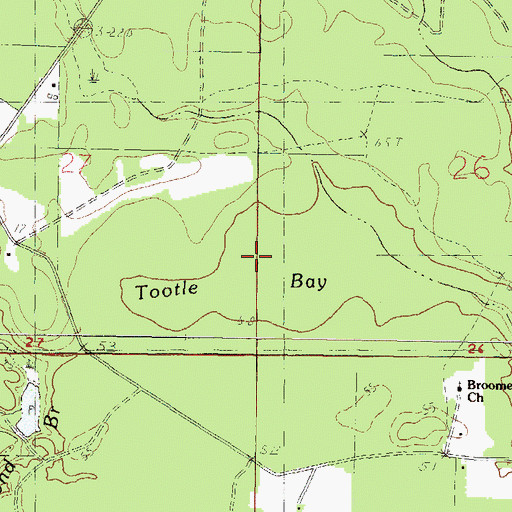 Topographic Map of Tootle Bay, MS