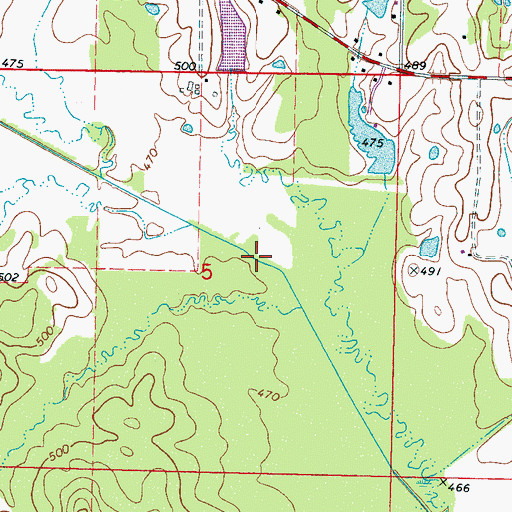 Topographic Map of Town Creek Canal, MS