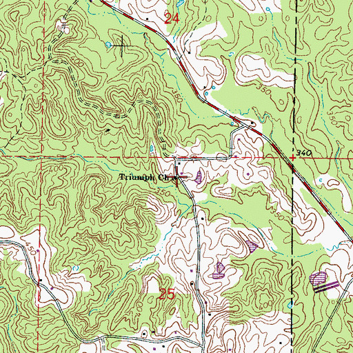 Topographic Map of Triumph Church, MS