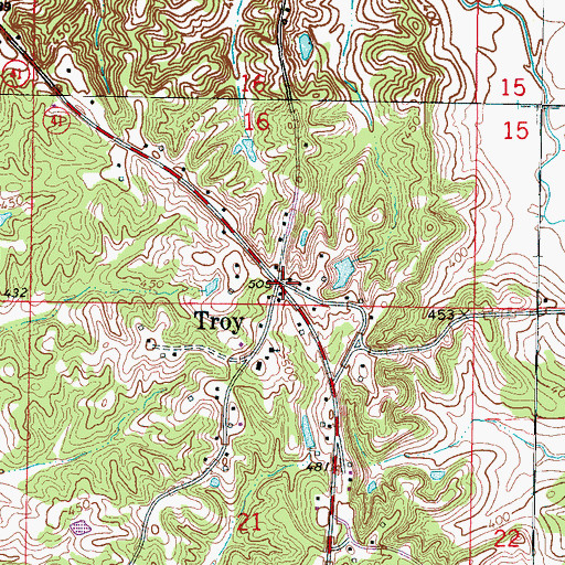 Topographic Map of Troy, MS
