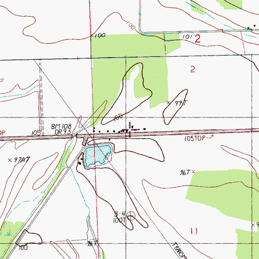 Topographic Map of True Light Church, MS