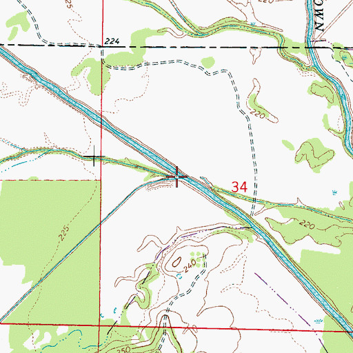 Topographic Map of Tubbalubba Creek, MS