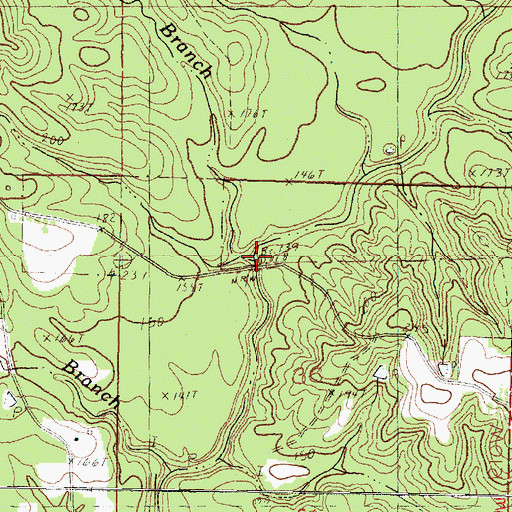 Topographic Map of Turkey Branch, MS
