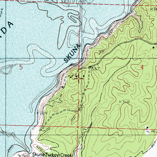 Topographic Map of Turkey Creek, MS