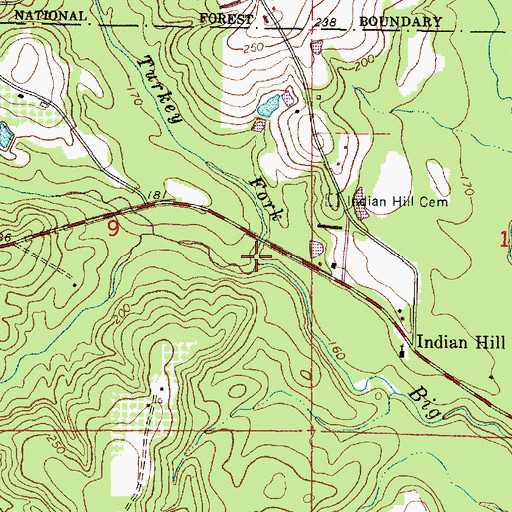 Topographic Map of Turkey Fork, MS