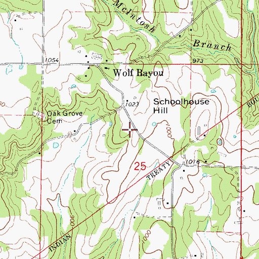 Topographic Map of Longview School (historical), AR