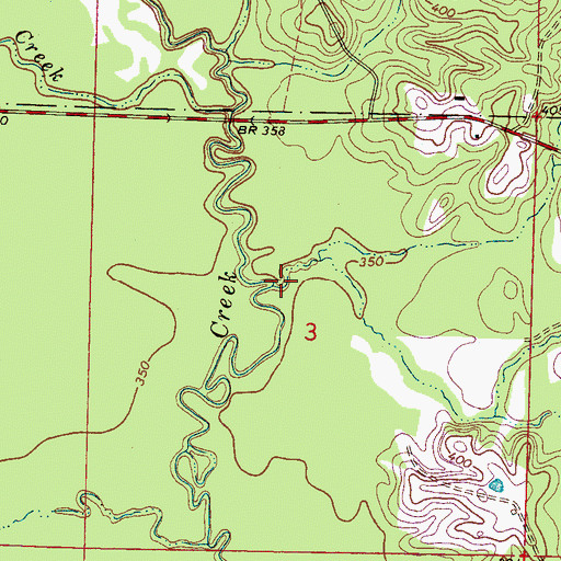Topographic Map of Twomile Creek, MS