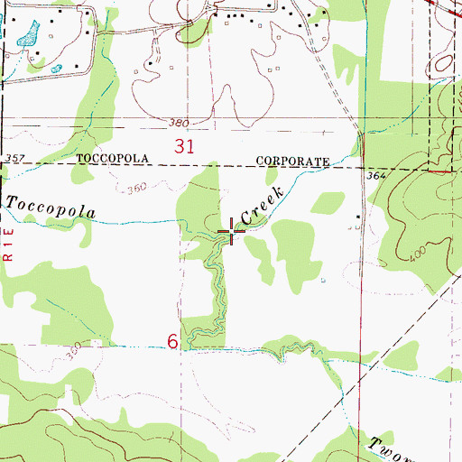 Topographic Map of Twomile Creek, MS