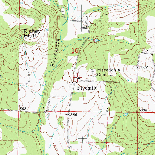 Topographic Map of Macedonia Baptist Church, AR
