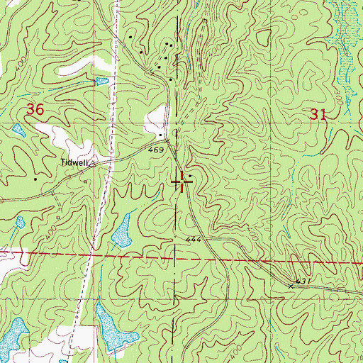 Topographic Map of Union Hill Church, MS