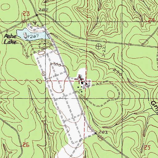 Topographic Map of United State Forest Service Ashe Nursery, MS