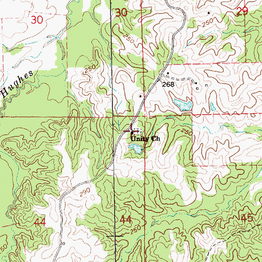 Topographic Map of Unity Church, MS