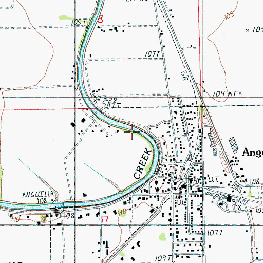 Topographic Map of Vicks Cemetery, MS