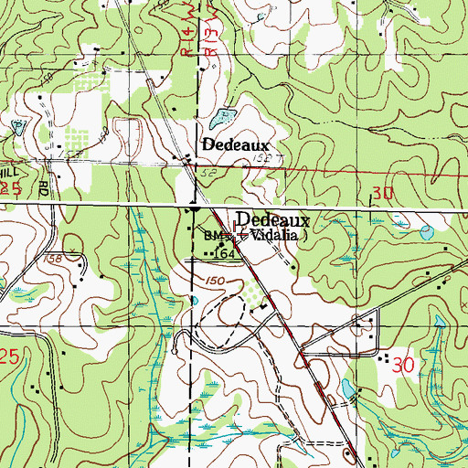 Topographic Map of Dedeaux, MS