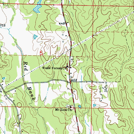 Topographic Map of Wake Forest Baptist Church, MS