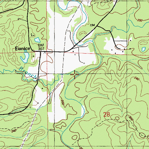 Topographic Map of Walker Branch, MS