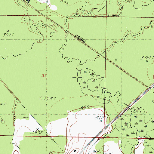 Topographic Map of Warrior Creek, MS