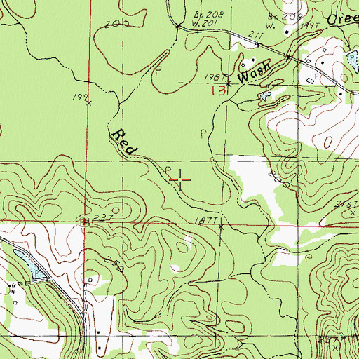 Topographic Map of Wash Creek, MS