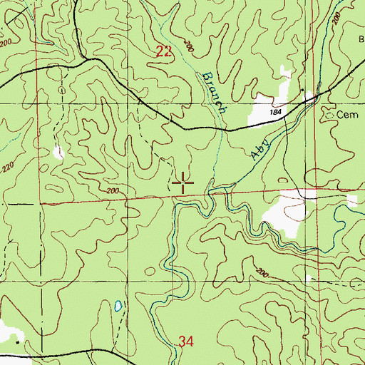 Topographic Map of Wearley Branch, MS