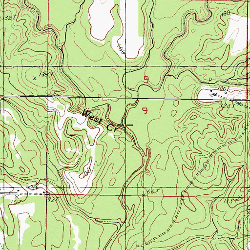 Topographic Map of West Creek, MS